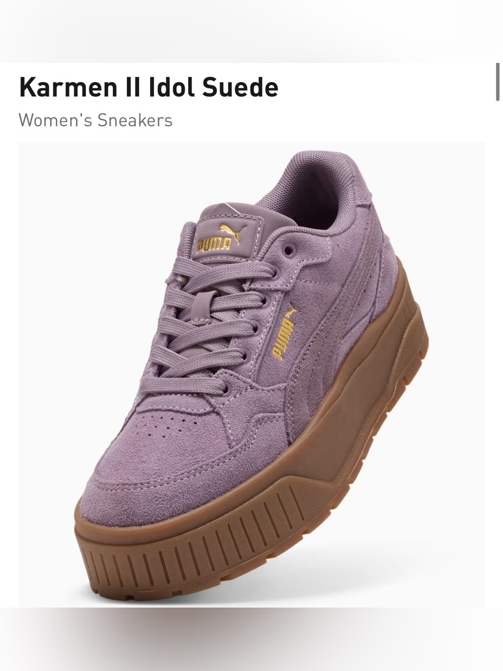 Puma Karmen II Suede Platform Sneakers - Lavender & Brown